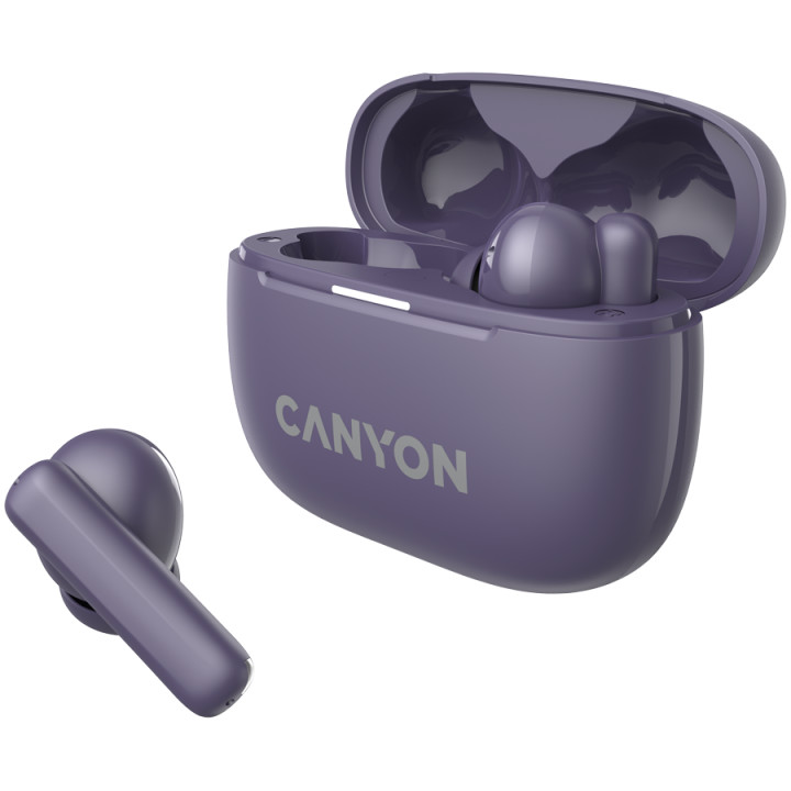 Bluetooth слушалки Canyon OnGo TWS-10 ANC ENC, Purple - CNS-TWS10PL
