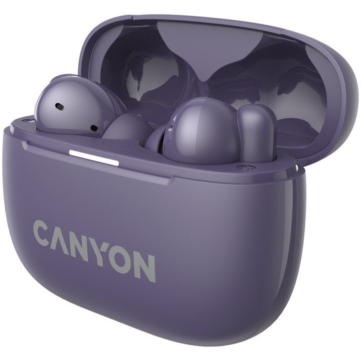 Bluetooth слушалки Canyon OnGo TWS-10 ANC ENC, Purple - CNS-TWS10PL