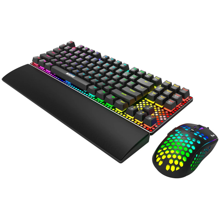 Геймърски комплект - механична клавиатура с мишка Marvo Gaming COMBO 2-in-1 CM373, Blue Switches TKL - MARVO-CM373