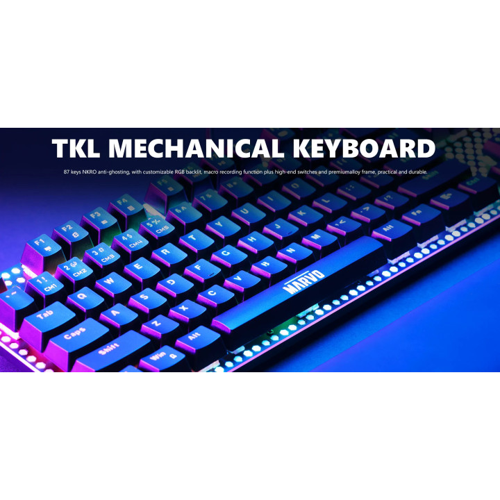 Геймърски комплект - механична клавиатура с мишка Marvo Gaming COMBO 2-in-1 CM373, Blue Switches TKL - MARVO-CM373