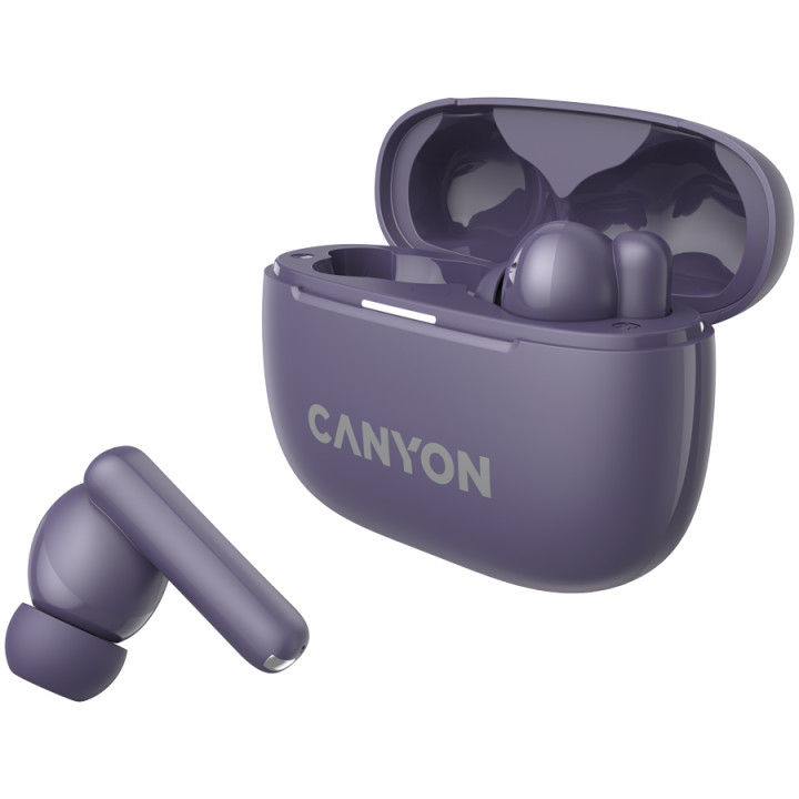 Bluetooth слушалки Canyon OnGo TWS-10 ANC ENC, Purple - CNS-TWS10PL