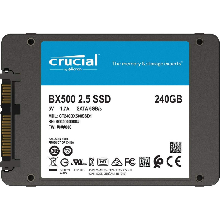 SSD диск Crucial BX500 240GB, CT240BX500SSD1