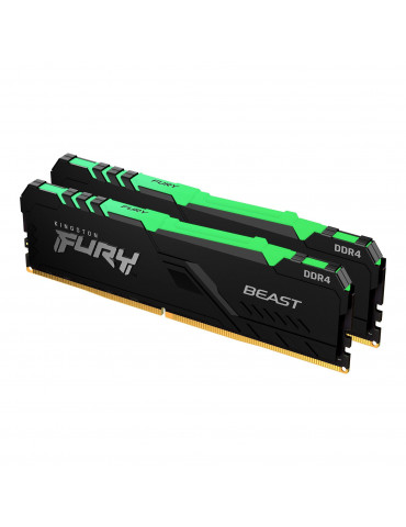 RAM памет Kingston 16GB(2x8GB) 3600MHz FURY Beast Black RGB - KF436C17BBAK2/16