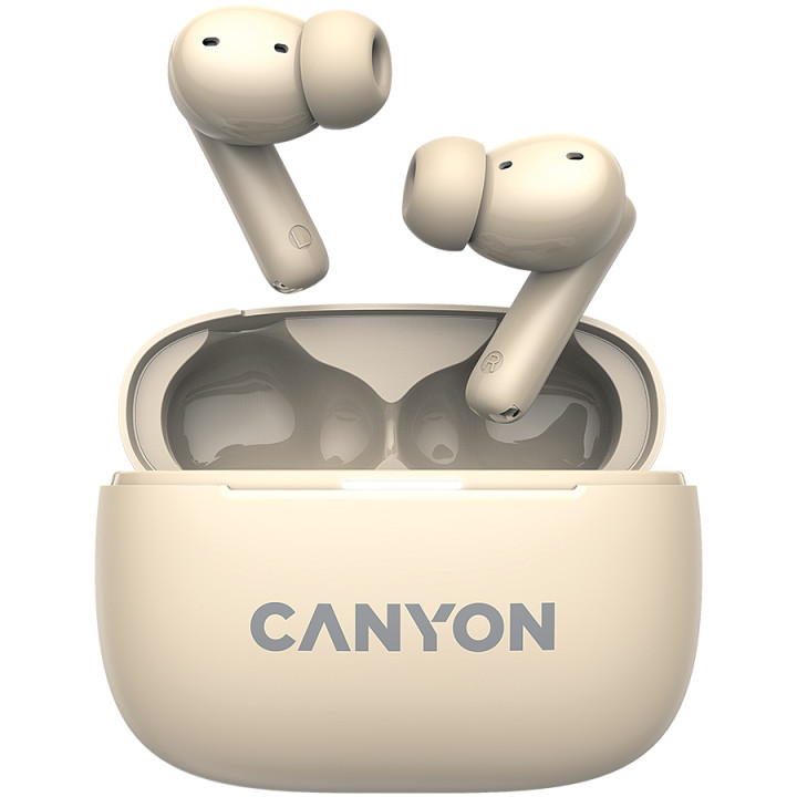 Bluetooth слушалки Canyon OnGo TWS-10 ANC ENC, Beige - CNS-TWS10BG
