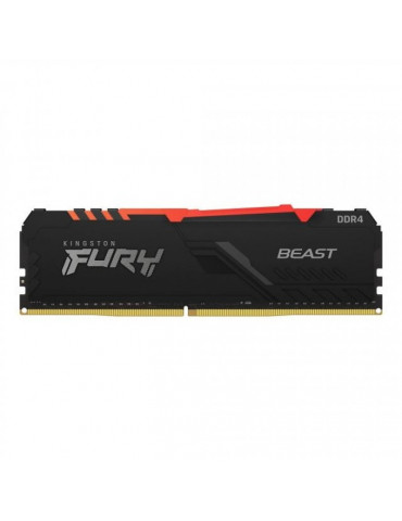 RAM памет Kingston 16GB(2x8GB) 2666MHz FURY Beast Black RGB CL16 - KF426C16BBAK2/16