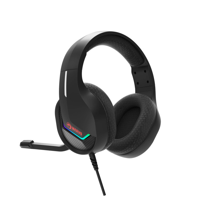 Геймърски слушалки Marvo H8618 Black, 50mm, USB, RGB - MARVO-H8618-BK