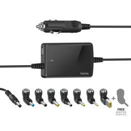 Универсално захранване за лаптоп HAMA, за автомобил, вх.12-15V, изх.15-19V/70W - HAMA-200008