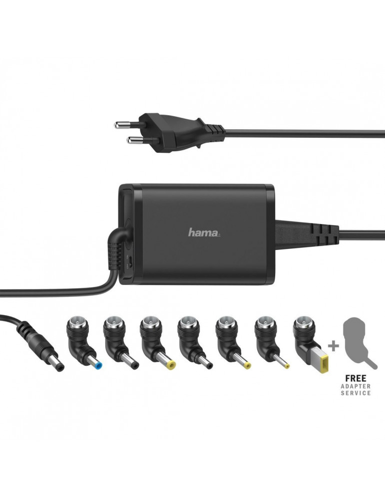 Универсално захранване за лаптоп HAMA, мрежово, вх. 100-240V, изх. 15/19V, 45W - HAMA-200001