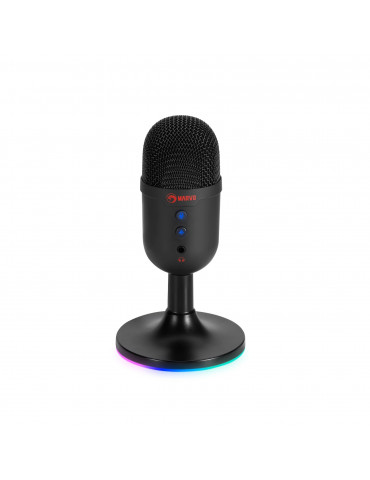 Геймърски микрофон Marvo MIC-06 Black, USB, RGB - MARVO-MIC-06-BK