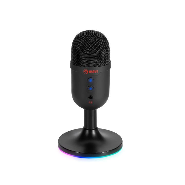 Геймърски микрофон Marvo MIC-06 Black, USB, RGB - MARVO-MIC-06-BK