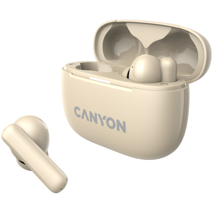Bluetooth слушалки Canyon OnGo TWS-10 ANC ENC, Beige - CNS-TWS10BG