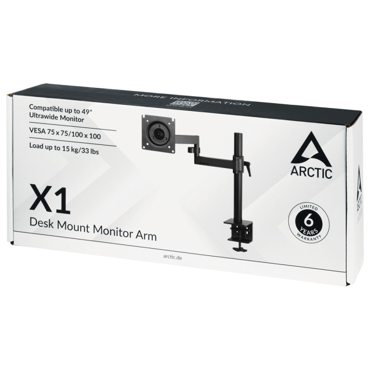 Стойка за монитор Arctic X1, 13"-49", 15 кг, черен - AEMNT00061A