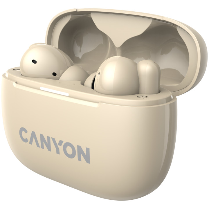 Bluetooth слушалки Canyon OnGo TWS-10 ANC ENC, Beige - CNS-TWS10BG