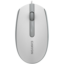 Мишка Canyon M-10, с плавен плъзгащ ефект, White grey - CNE-CMS10WG