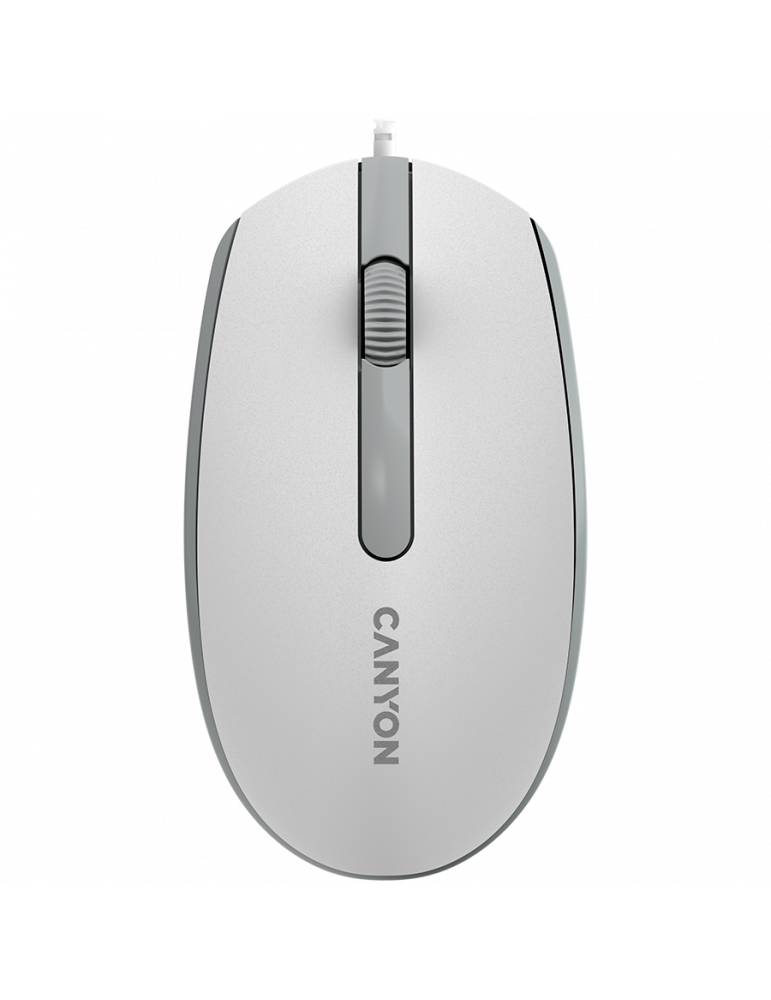 Мишка Canyon M-10, с плавен плъзгащ ефект, White grey - CNE-CMS10WG