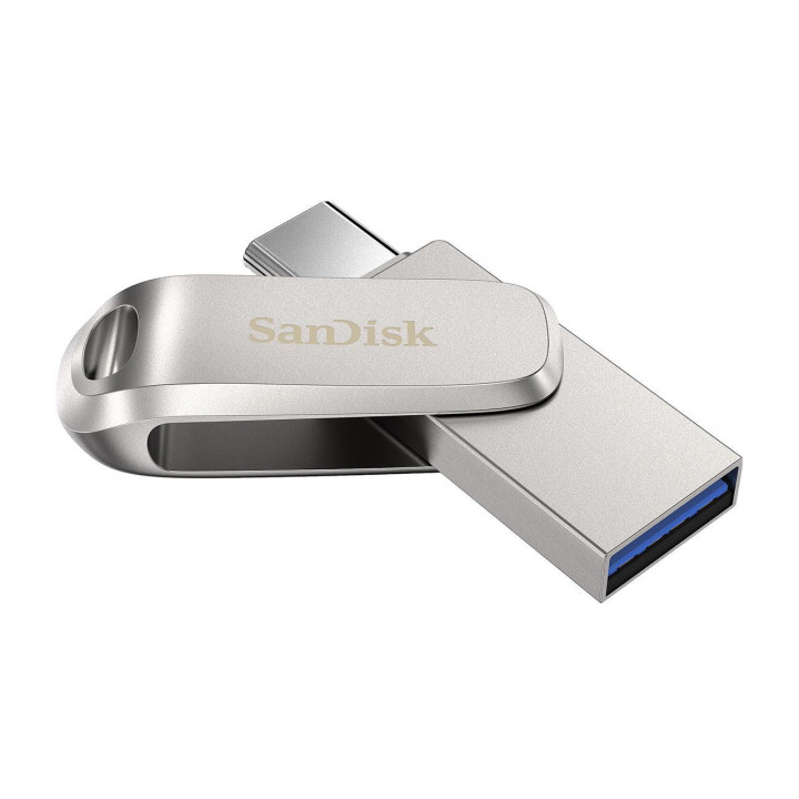 Флаш памет SanDisk 64GB Ultra Dual Drive Luxe, USB 3.1 Gen 1, USB-C, сребрист - SDDDC4-064G-G46