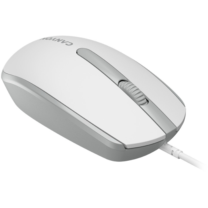 Мишка Canyon M-10, с плавен плъзгащ ефект, White grey - CNE-CMS10WG