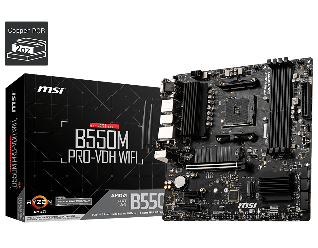 Дънна платка MSI B550M PRO-VDH WiFi - 911-7C95-008