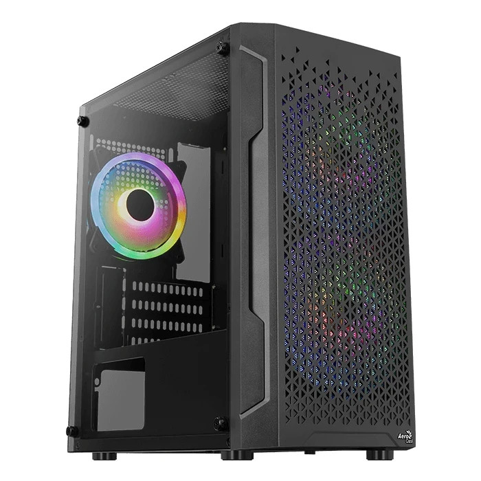 Кутия за компютър AeroCool Trinity Mini-G-BK-v, mATX, 3бр вентилатори, Tempered Glass - ACCS-PV32133.11