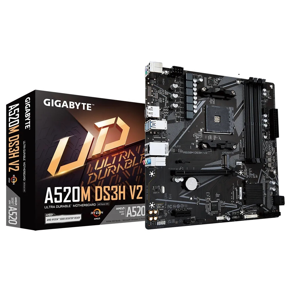 Дънна платка Gigabyte A520M DS3H V2, AM4, DDR4