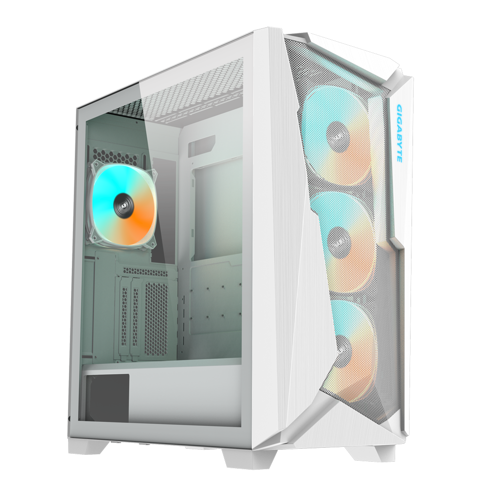 Кутия за компютър Gigabyte C301 WHITE V2, Tempered Glass, Mid-Tower, RGB Fusion - GB-C301GW V2
