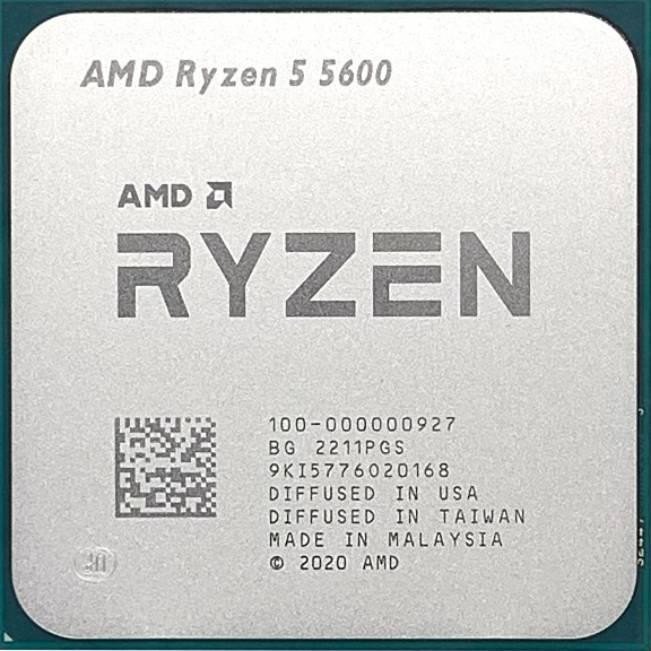 Процесор AMD Ryzen 5 5600, AM4 Socket, 6 Cores, 12 Threads, 3.5GHz(Up to 4.4GHz), 35MB Cache, 65W, Tray, без охладител и оригинална опаковка - 100-100000927