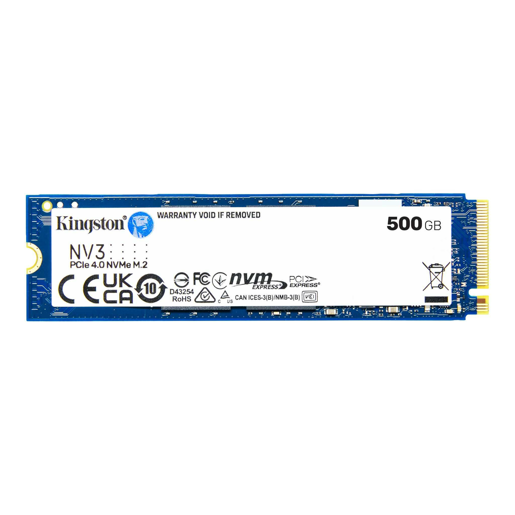 SSD диск Kingston 500GB NV3 M.2-2280 PCIe 4.0 NVMe, 5000 MB/s / 3000 MB/s - SNV3S/500G