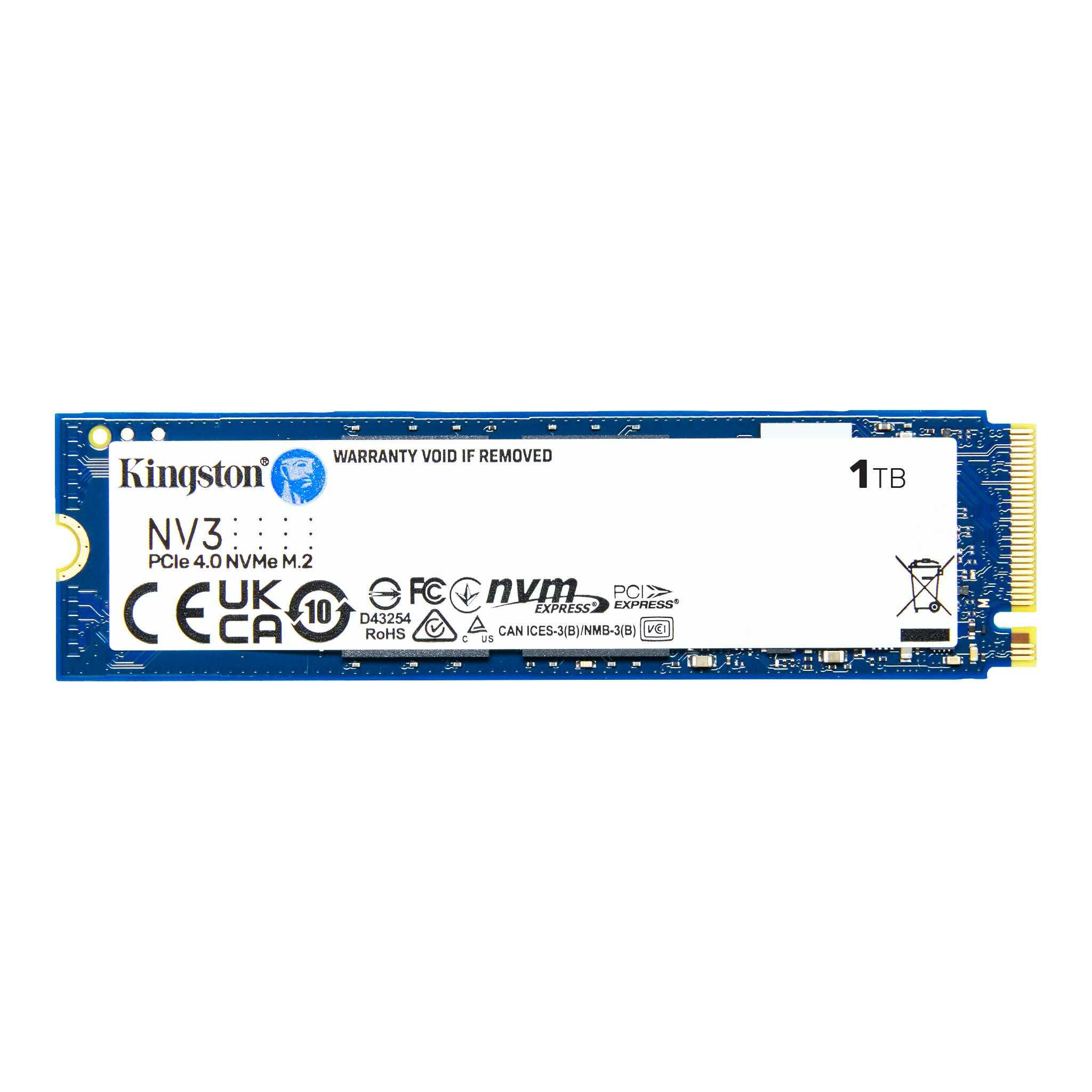 SSD диск Kingston 1TB NV3 M.2-2280 PCIe 4.0 NVMe, 6000 MB/s / 4000 MB/s - SNV3S/1000G