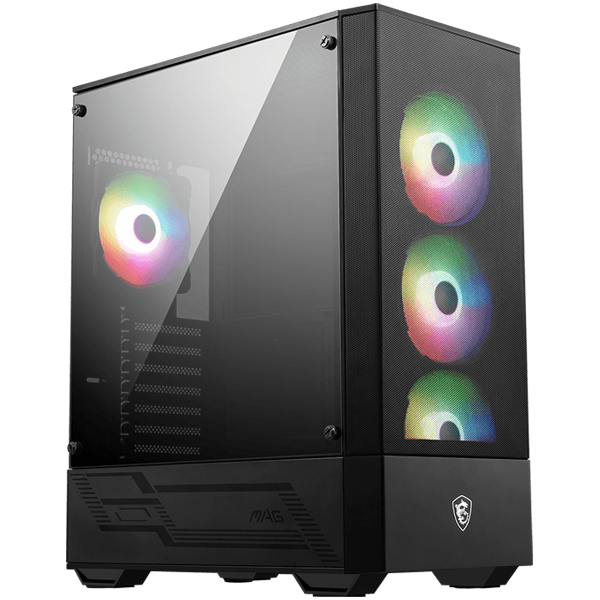 Кутия за компютър MSI MAG FORGE 112R, Mid-Tower, ATX/M-ATX/ITX, 2x USB 3.2 Gen 1 Type-A, ARGB Hub, 4x 120mm ARGB Fans, 4mm Tempered Glass