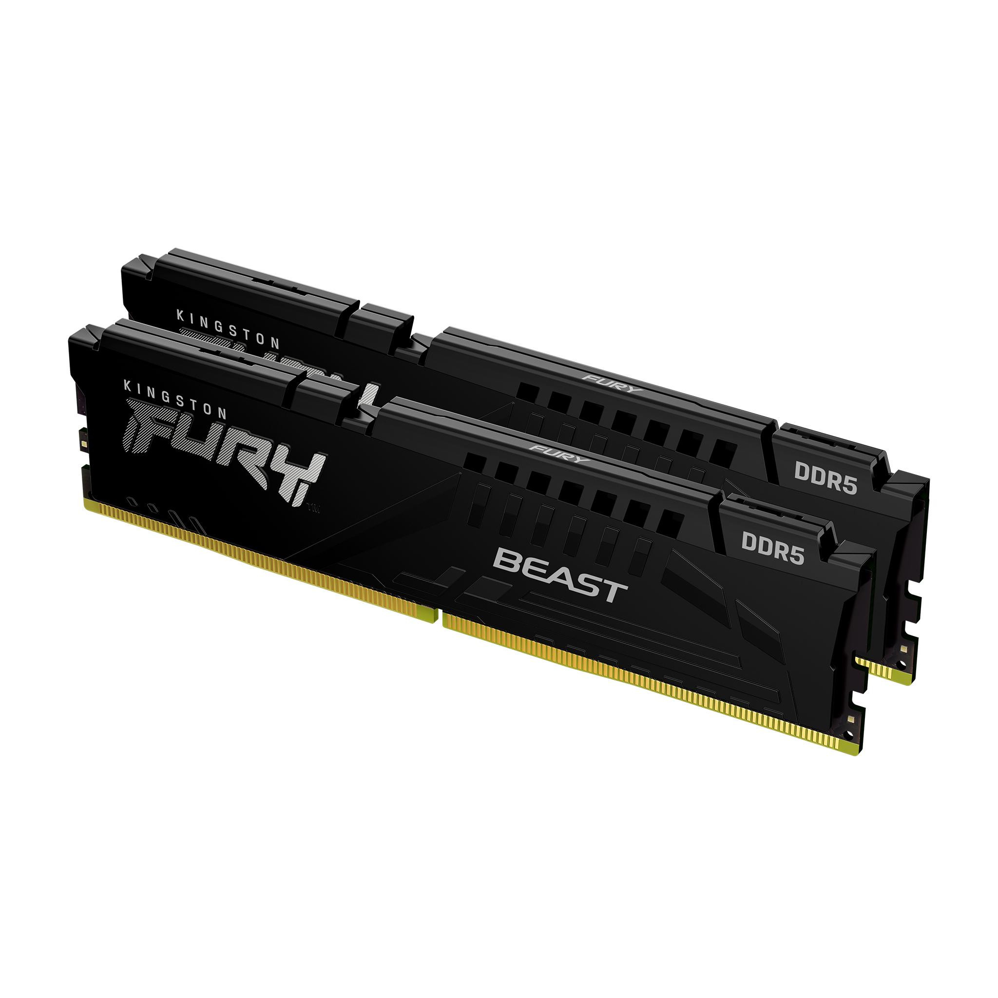 RAM памет Kingston 32GB (2x16GB) DDR5 6000MHz CL36 FURY Beast Black - KF560C36BBE2K2-32