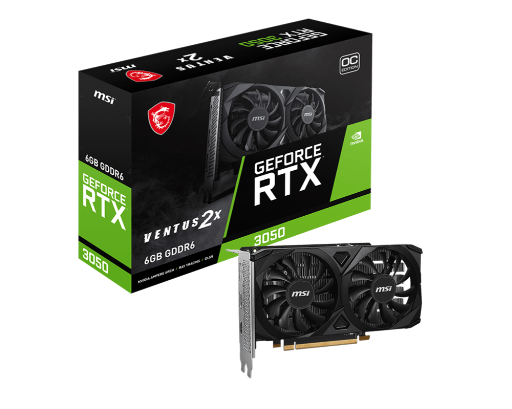 Видео карта MSI Nvidia GeForce RTX 3050 VENTUS 2X E 6G OC, 96b - 912-V812-056