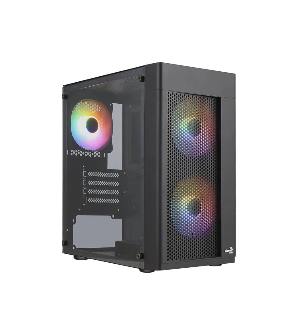 Кутия за компютър AeroCool Hexform-G-BK-v2,  mATX, с 3бр. вентилатори - ACCS-PV38033.11