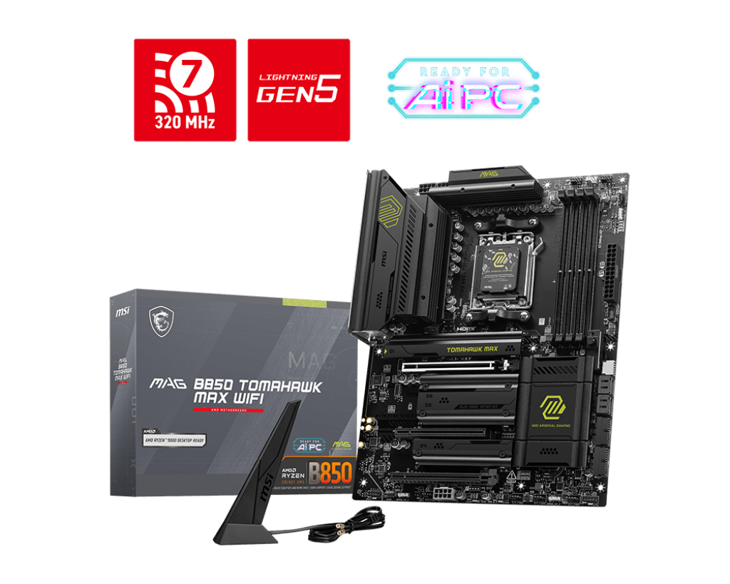 Дънна платка MSI MAG B850 TOMAHAWK MAX WIFI, AM5 - 911-7E62-002