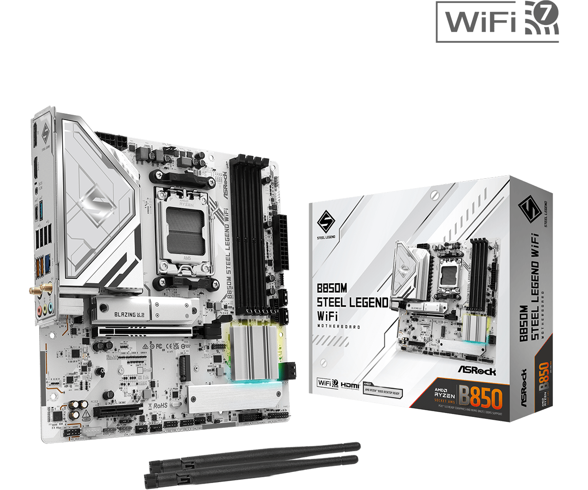 Дънна платка AsRock B850M STEEL LEGEND WIFI, AM5