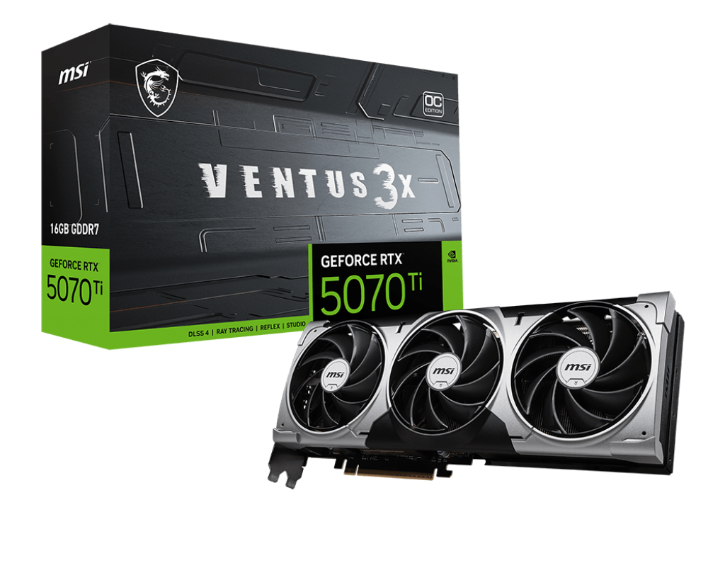 Видео карта MSI GeForce RTX 5070 Ti 16G VENTUS 3X OC, 16GB GDDR7, 256 bit - 912-V531-445
