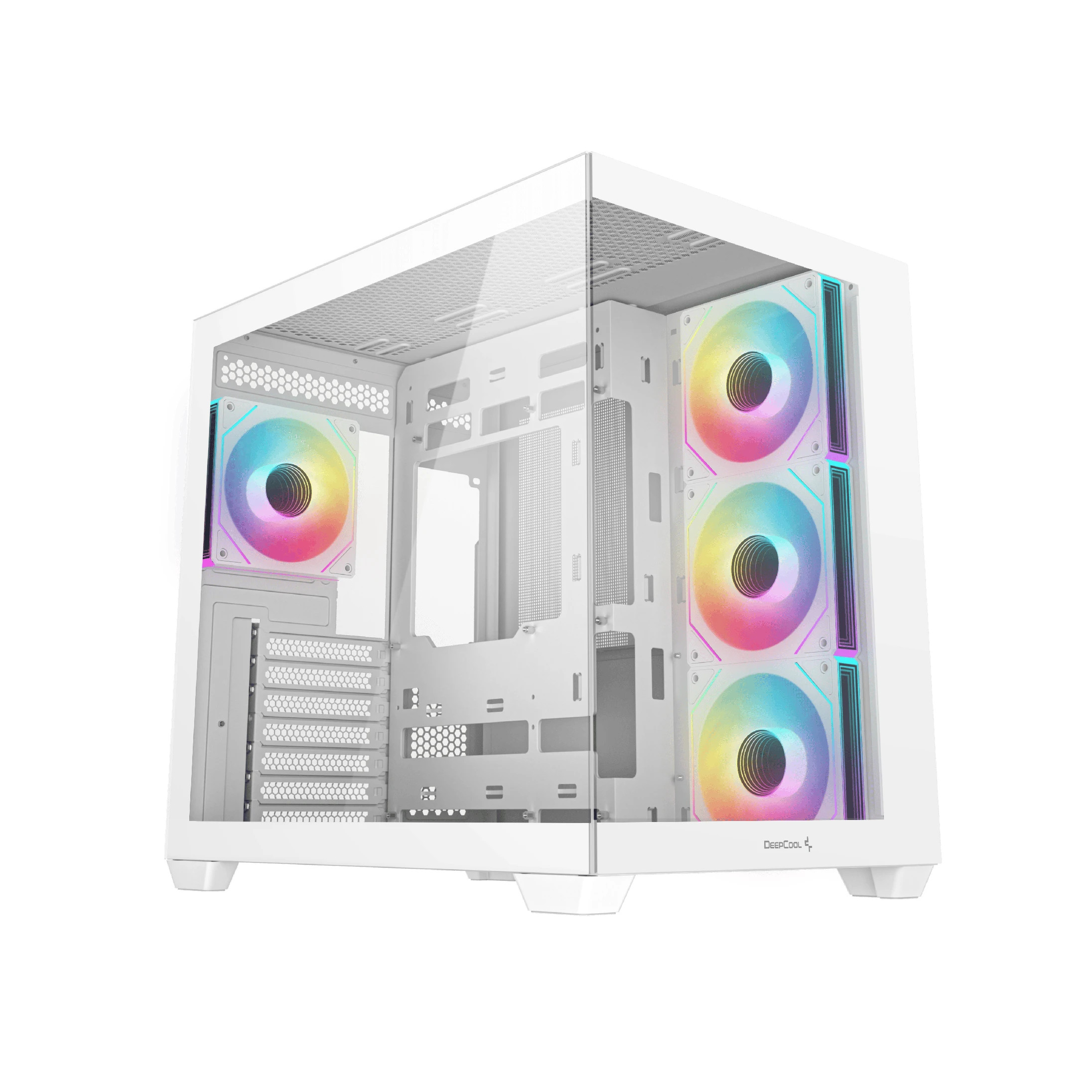 Кутия за компютър DeepCool CG530 4F White, ATX, включени 4бр вентилатори ARGB - R-CG530-WHADA4-G-1