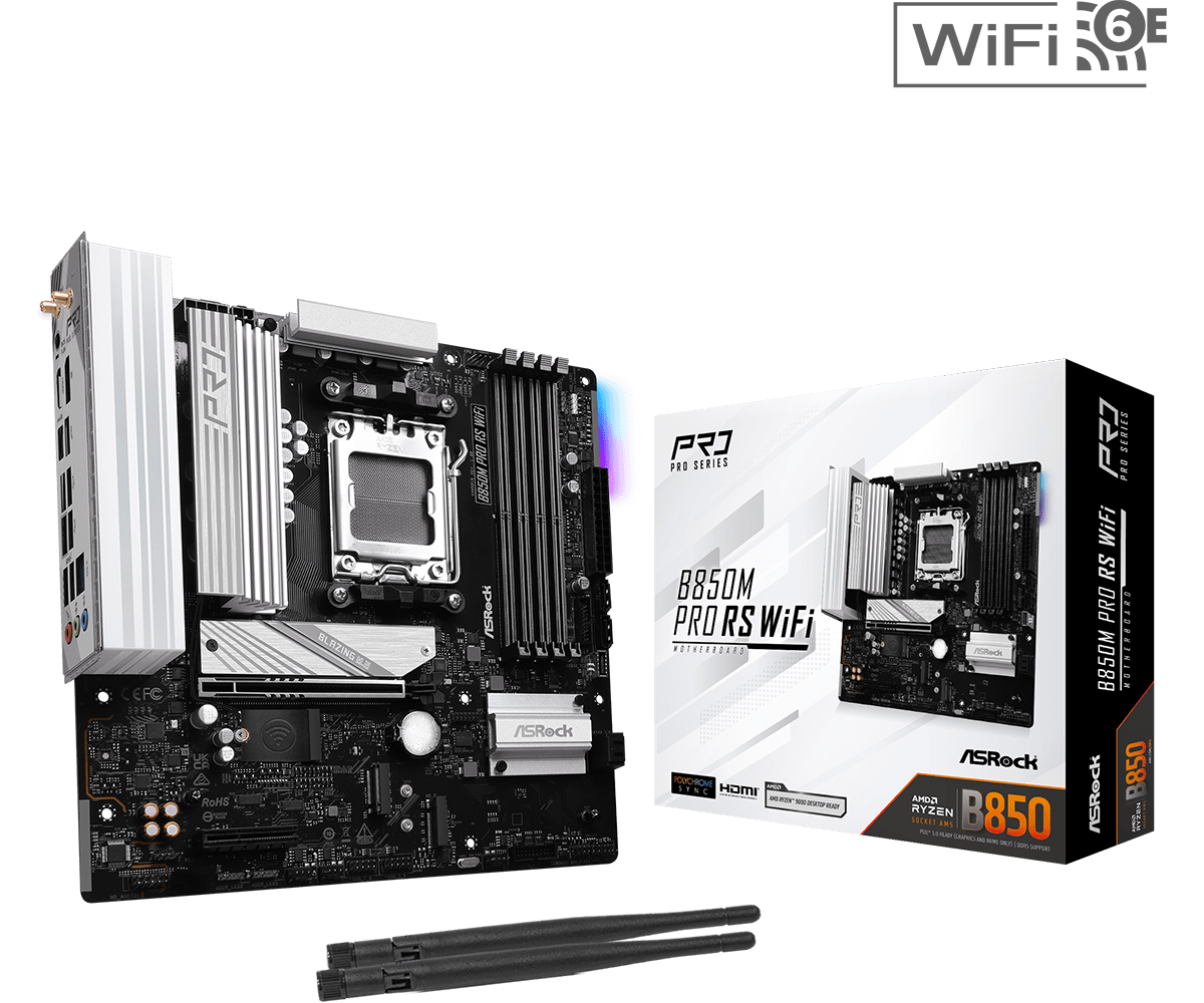 Дънна платка AsRock B850M Pro RS WIFI 6E, AM5