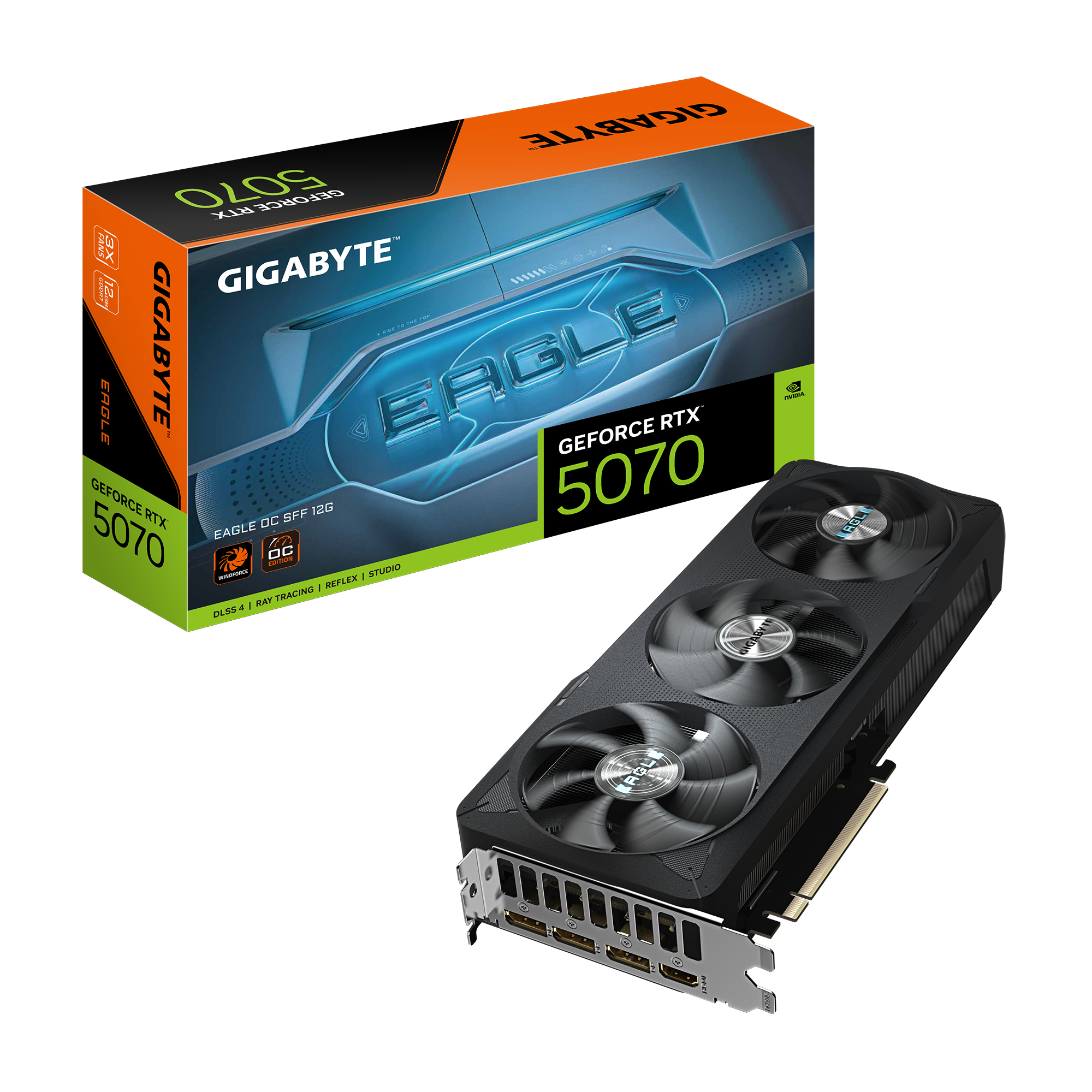 Видео карта Gigabyte Nvidia GeForce RTX 5070 EAGLE OC SFF 12GB GDDR7 - GV-N5070EAGLE OC-12GD