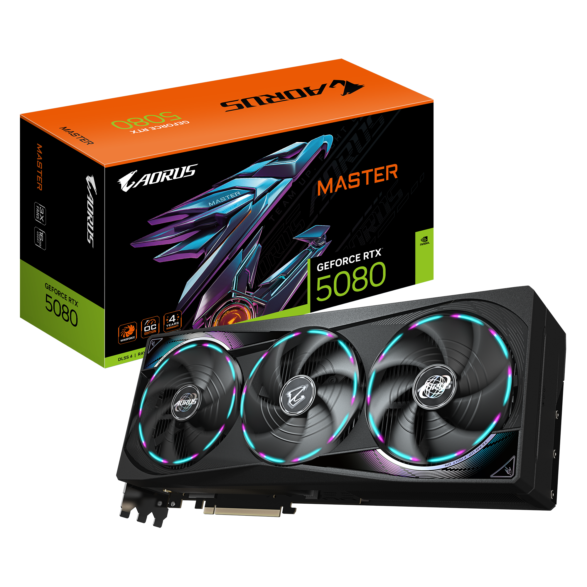 Видео карта Gigabyte AORUS GeForce RTX 5080 MASTER 16GB GDDR7 - GV-N5080AORUS M-16GD