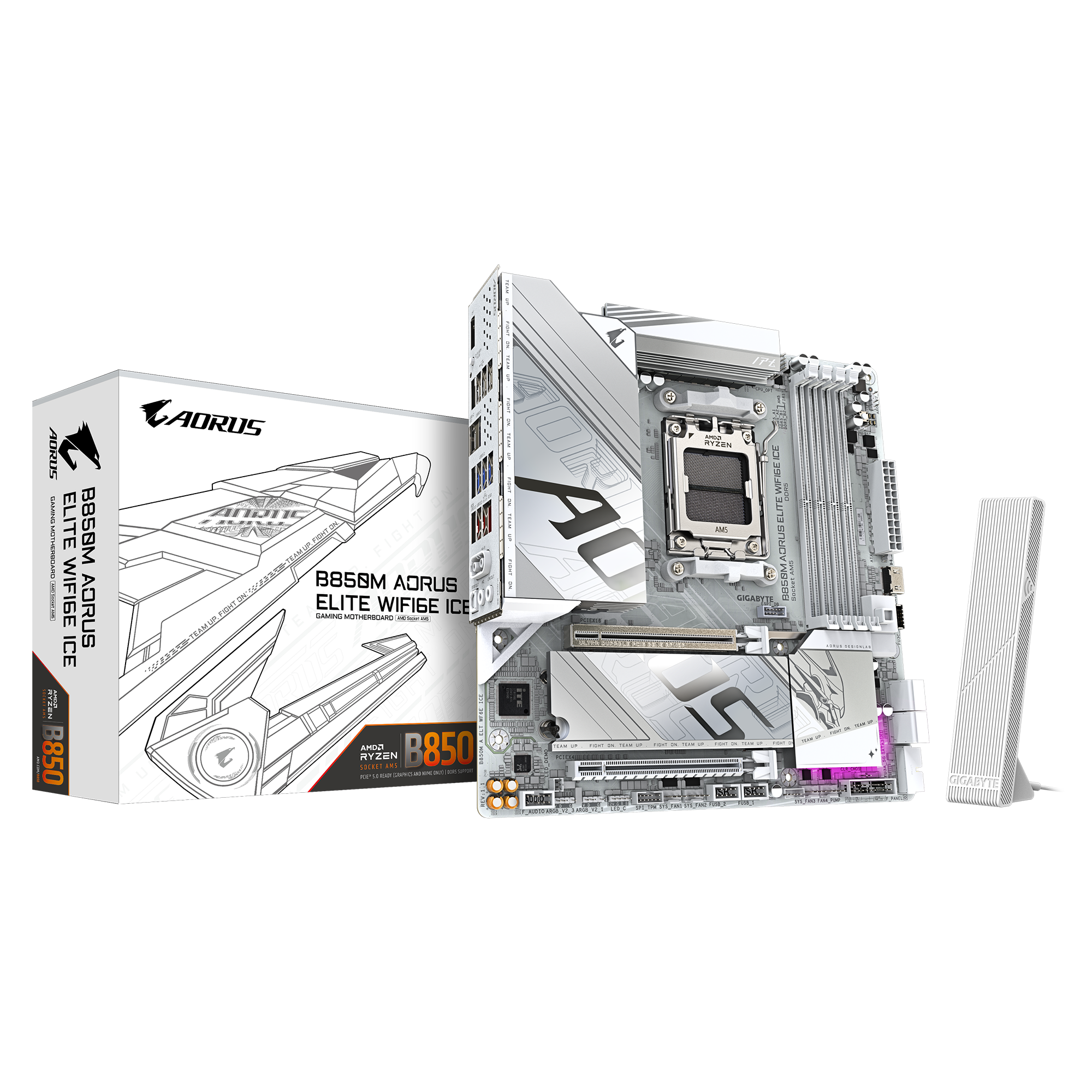 Дънна платка Gigabyte B850M AORUS ELITE WIF6E ICE, AM5 - B850M A ELT WF6E ICE