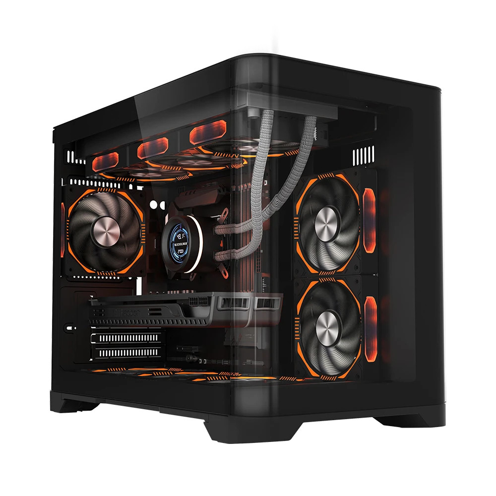 Кутия за компютър 1stPlayer UV6 Black, mATX - UV6-BK