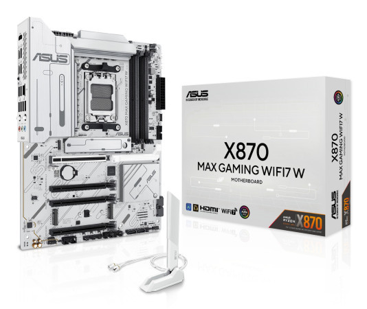Дънна платка Asus X870 MAX GAMING WHITE WiFi7, AM5, DDR5 - 90MB1LZ0-M0EAY0