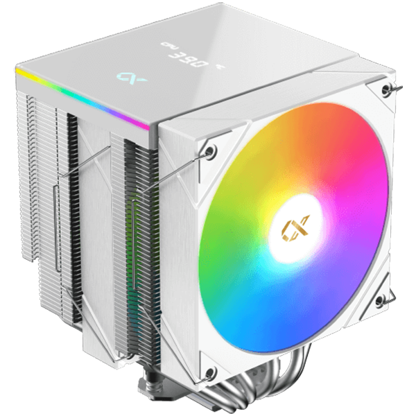 Охладител за процесор XIGMATEK AK6 Dual Digital Arctic, WHITE, ARGB & Digital LED Panel Top Cover, 2PCS ARGB PWM Fan, Intel Backplate, Mini ARGB LED Controller - AK6_DUAL_DIGITAL_ARCTIC