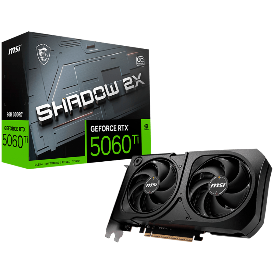 Видео карта MSI NVIDIA GeForce RTX 5060 Ti 8G SHADOW 2X OC PLUS, 8GB GDDR7, 128-bit