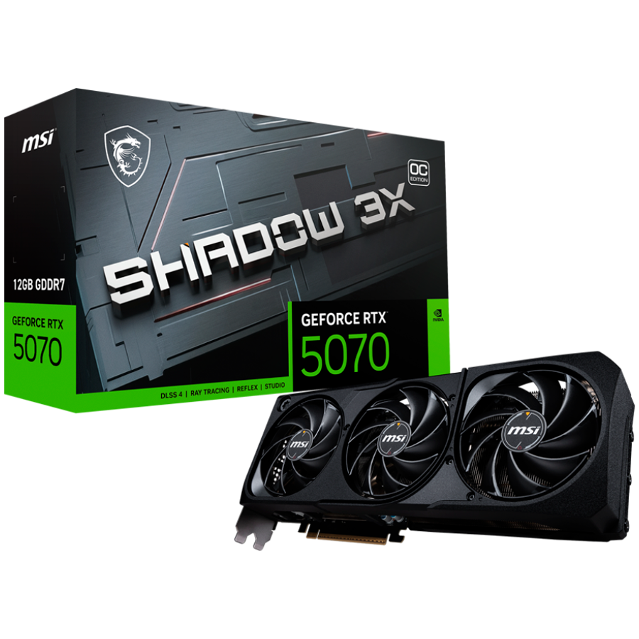 Видео карта MSI Nvidia GeForce RTX 5070 12G SHADOW 3X OC, 12GB GDDR7, 192bit