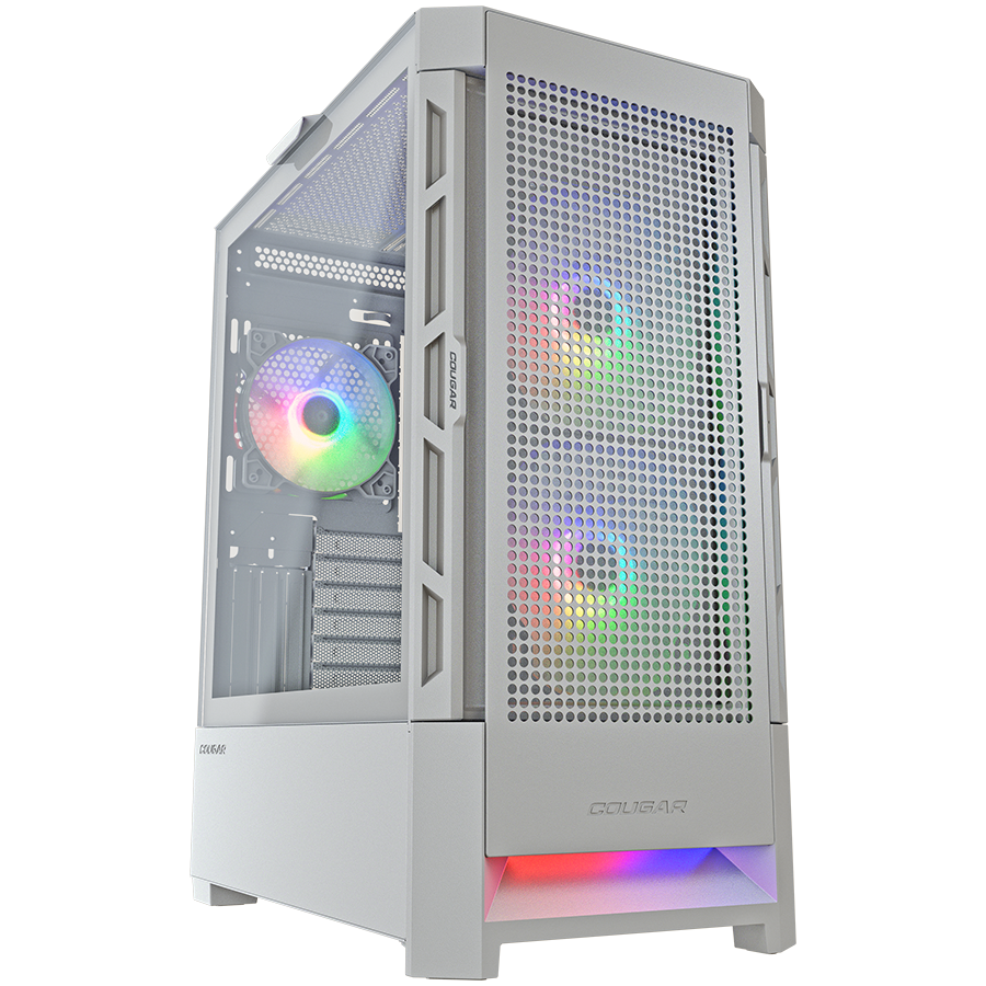 Кутия за компютър Cougar AIRFACE RGB, Mid Tower, White - CGR-5ZD1W-AIR-RGB