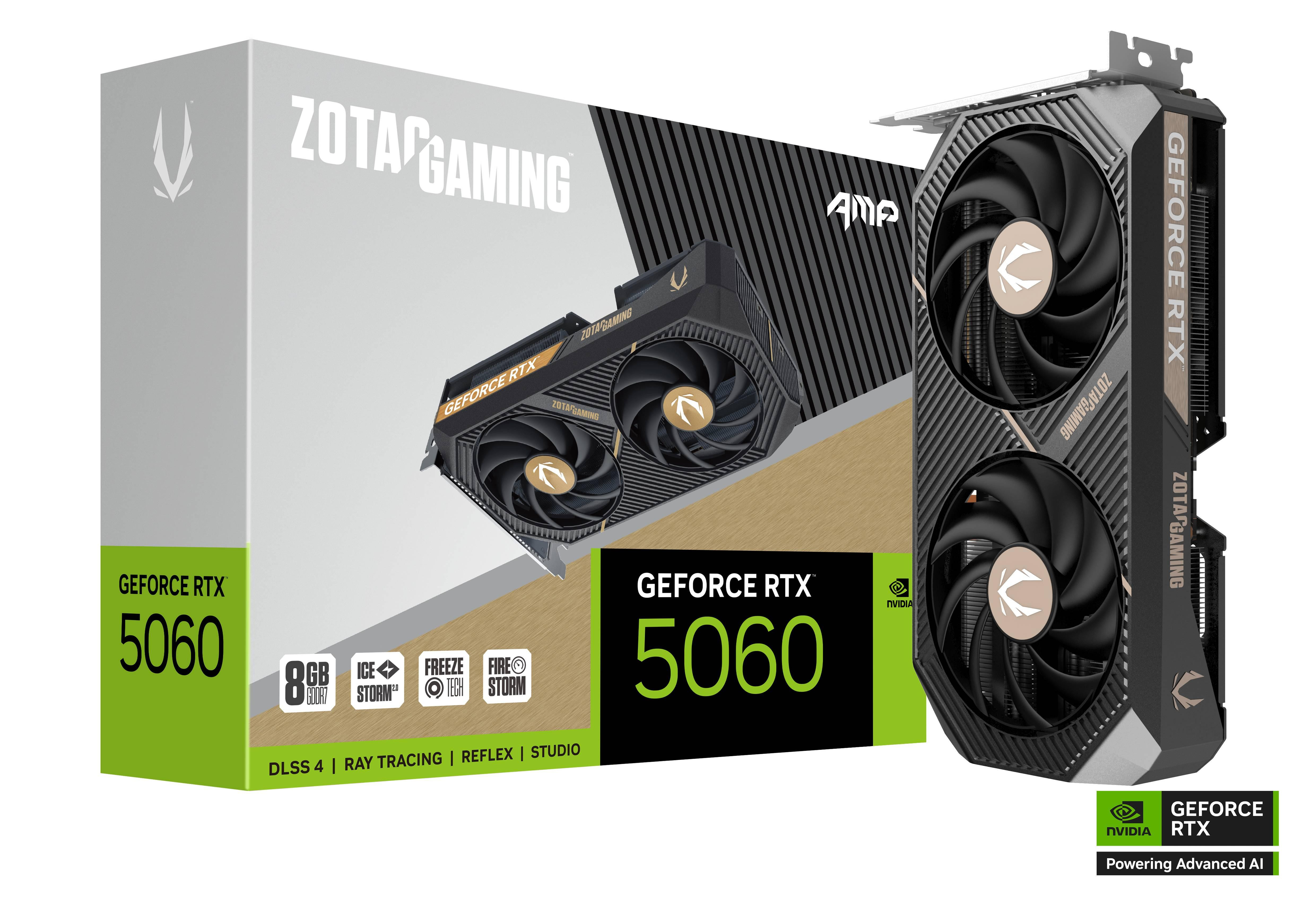 Видео карта ZOTAC GAMING RTX 5060 AMP 8GB GDDR7, 128bit - ZT-B50600F-10M