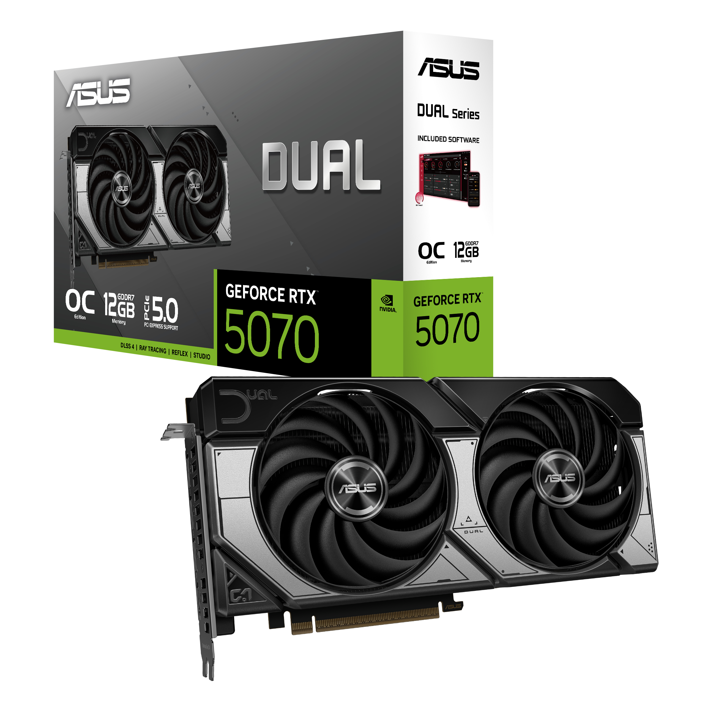 Видео карта Asus DUAL RTX 5070 OC 12GB GDDR7, 192bit - 90YV0M17-M0NA00