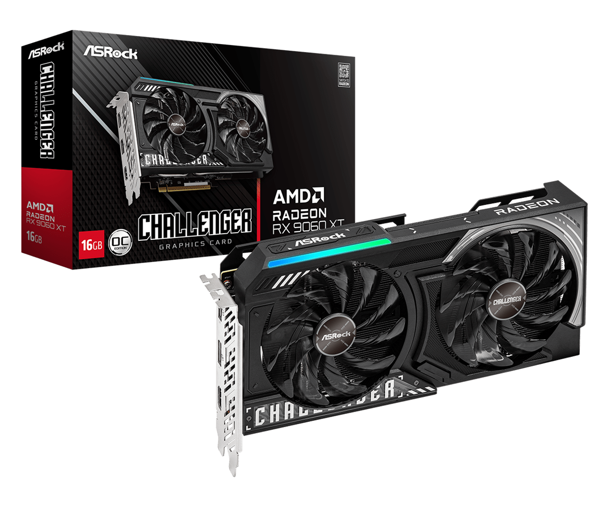 Видео карта AsRock RADEON RX 9060 XT Challenger 16GB OC GDDR6, 128bit - RX9060XT CL 16GO