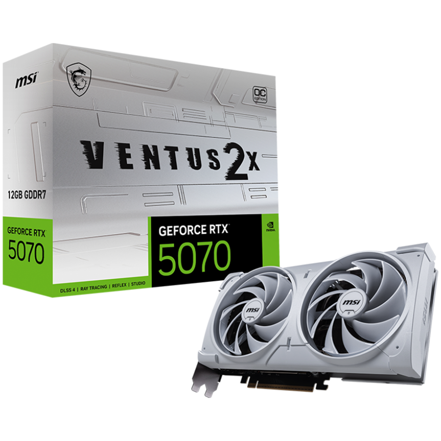 Видео карта MSI Nvidia GeForce RTX 5070 12G VENTUS 2X OC WHITE, 12GB GDDR7, 192bit, PCIe 5.0